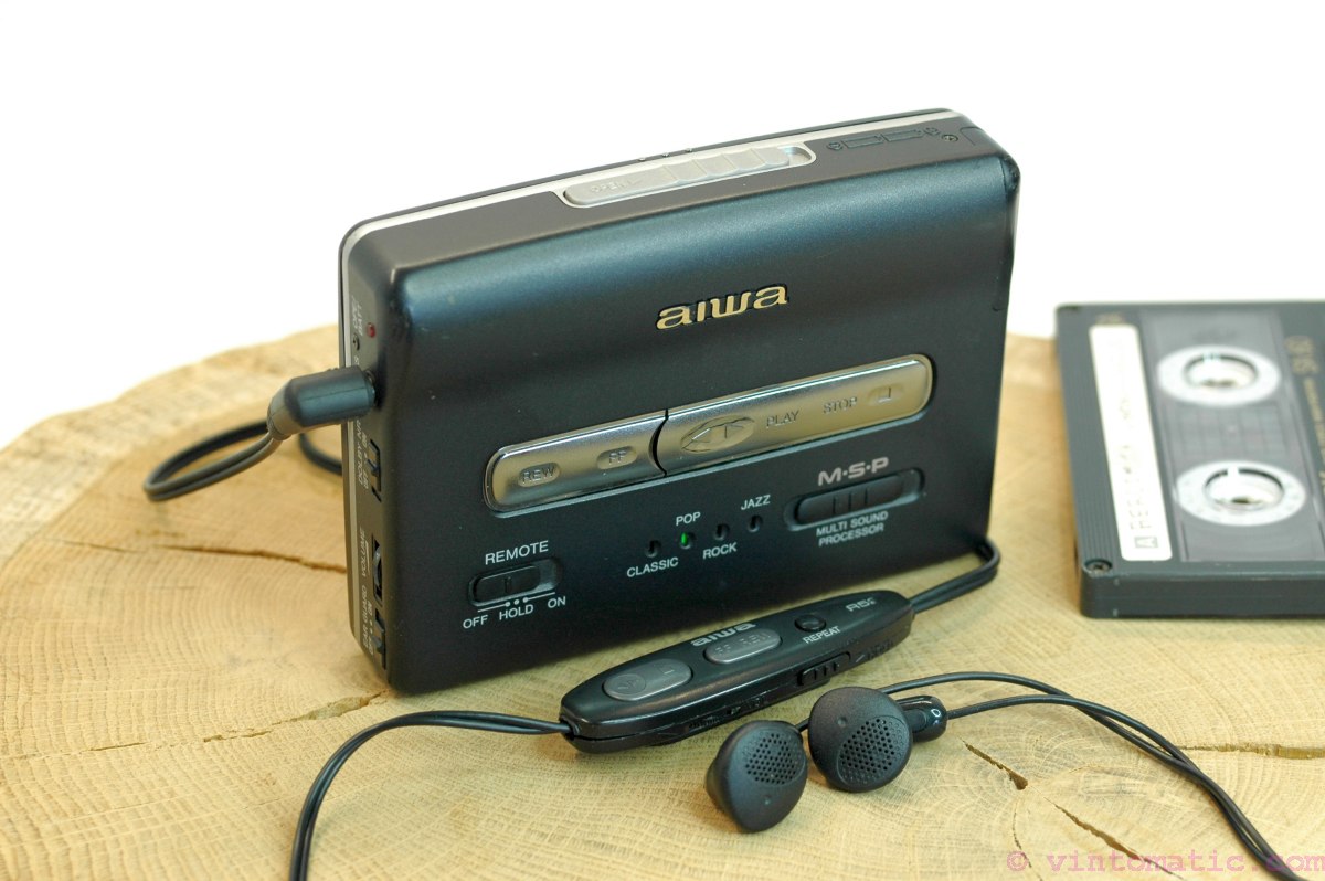 Aiwa Portable Stereo Cassette Player HS-PX357 Walkman - with Remote