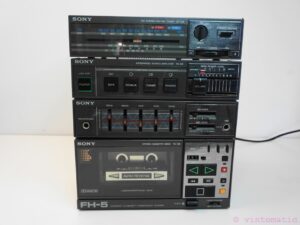 A rare 1980's Sony FH-5 Cassette Recorder Boombox. It is a 3-piece boombox
