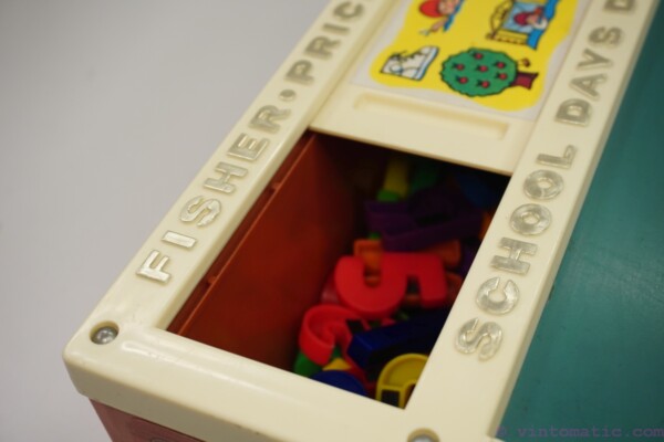 Vintage 1970s Fisher-Price School Days Desk Toy with Alfabet and Numbers
