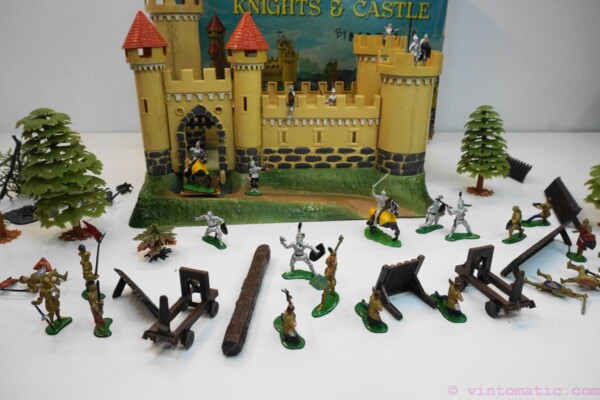 Vintage Marx Miniature Knights and Castle Playset - 1960s