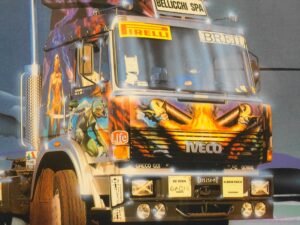 Vintage Airbrush Framed Poster - Iveco Truck