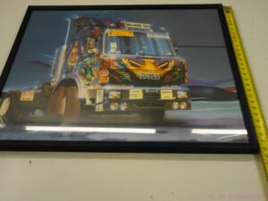 Vintage Airbrush Framed Poster - Iveco Truck