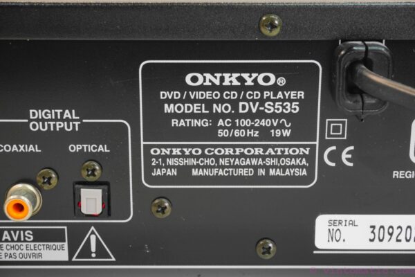 Onkyo DV-S535 DVD/CD Player with Remote