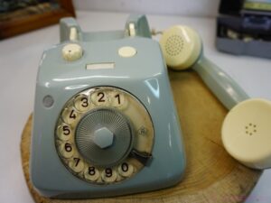 Vintage Light Blue Rotary Dial Telephone