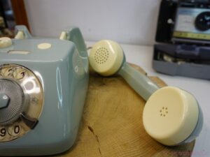 Vintage Light Blue Rotary Dial Telephone