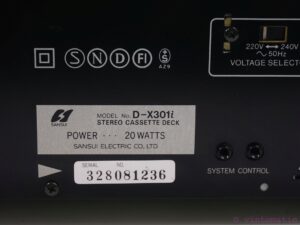 Sansui D-X301i Stereo Cassette Deck with HX-Pro Headroom Extension and Dolby B/C.