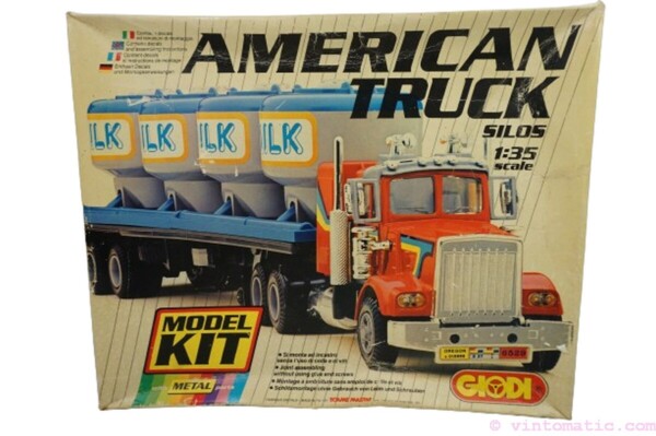 Giodi American Truck with Silos trailer. A die-cast metal model kit