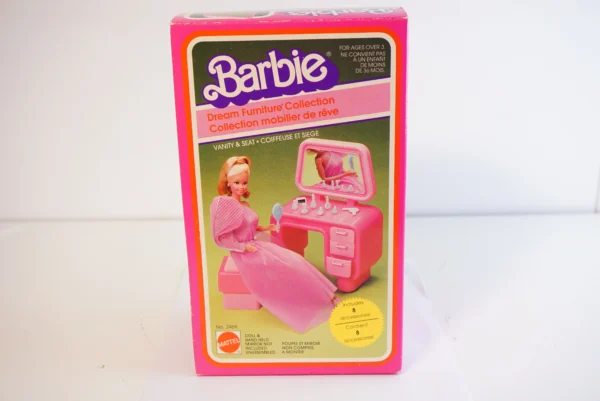 Mattel Barbie Dream Furniture Collection Vanity and Seat – Mint in Box - Vintage