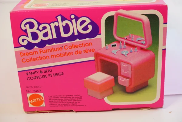 Mattel Barbie Dream Furniture Collection Vanity and Seat – Mint in Box - Vintage