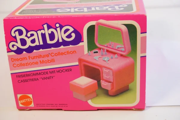 Mattel Barbie Dream Furniture Collection Vanity and Seat – Mint in Box - Vintage