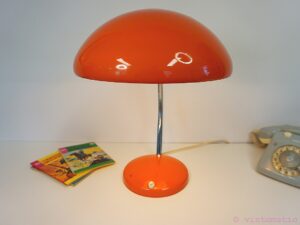 Vintage 1970s Orange Bauhaus Style Desk Lamp - Space Age