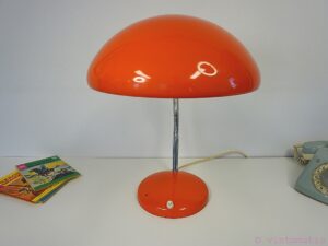 Vintage 1970s Orange Bauhaus Style Desk Lamp - Space Age