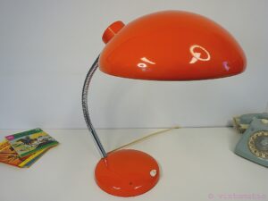 Vintage 1970s Orange Bauhaus Style Desk Lamp - Space Age
