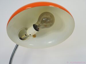 Vintage 1970s Orange Bauhaus Style Desk Lamp - Space Age