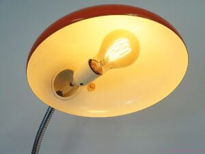 Vintage 1970s Orange Bauhaus Style Desk Lamp - Space Age