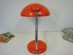Vintage 1970s Orange Bauhaus Style Desk Lamp - Space Age
