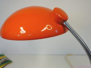 Vintage 1970s Orange Bauhaus Style Desk Lamp - Space Age