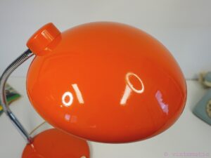 Vintage 1970s Orange Bauhaus Style Desk Lamp - Space Age