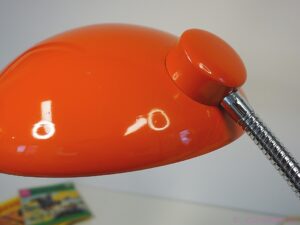 Vintage 1970s Orange Bauhaus Style Desk Lamp - Space Age