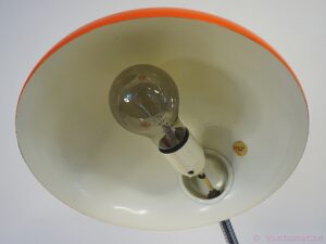 Vintage 1970s Orange Bauhaus Style Desk Lamp - Space Age