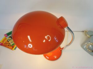 Vintage 1970s Orange Bauhaus Style Desk Lamp - Space Age