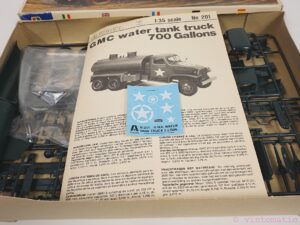 Original Italeri #201 Water Tank Truck 1:35 Scale Model Kit