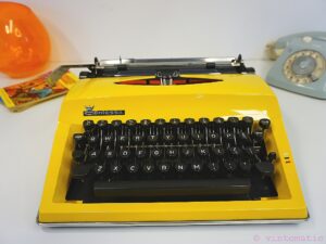 Vintage Yellow Triumph (Adler) Contessa De Luxe Typewriter