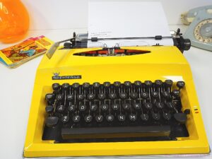 Vintage Yellow Triumph (Adler) Contessa De Luxe Typewriter