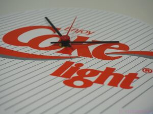 authentic Vintage 1980s "Coke Light" Classic Logo Bottle Cap Wall Clock