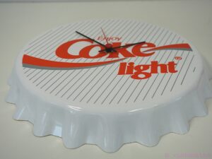 authentic Vintage 1980s "Coke Light" Classic Logo Bottle Cap Wall Clock