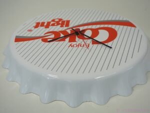 authentic Vintage 1980s "Coke Light" Classic Logo Bottle Cap Wall Clock