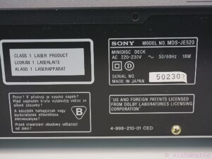 Sony MDS-JE520 Minidisc Deck MD Player Recorder