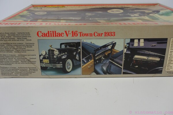 A vintage Revell 1933 Cadillac V-16 Town Car model kit