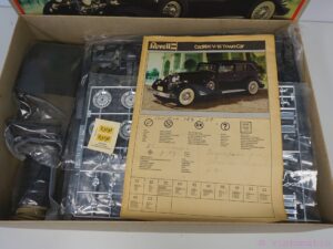 A vintage Revell 1933 Cadillac V-16 Town Car model kit