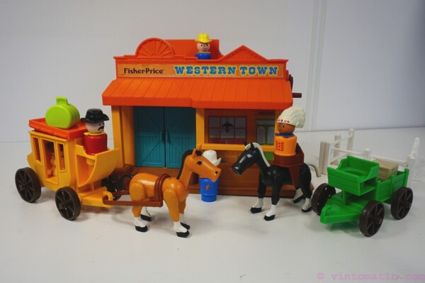 Vintage Fisher Price Little People Western Town