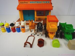 Vintage Fisher Price Little People Western Town