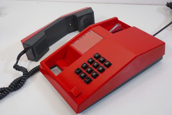 Red Unifoon TDK push button phone from 1986