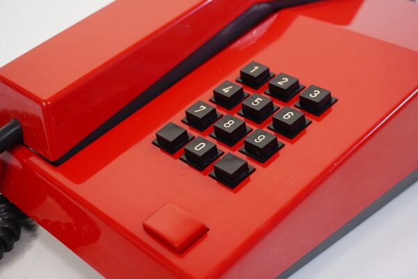 Red Unifoon TDK push button phone from 1986