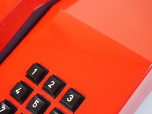 Red Unifoon TDK push button phone from 1986