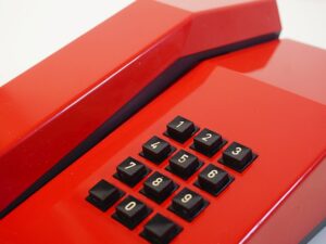Red Unifoon TDK push button phone from 1986