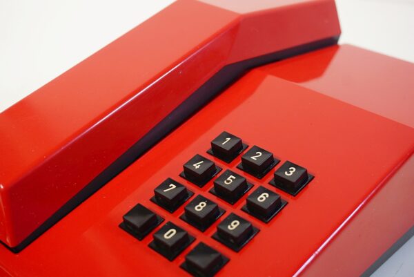 Red Unifoon TDK push button phone from 1986