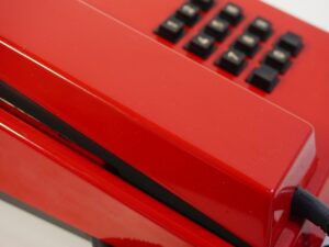 Red Unifoon TDK push button phone from 1986