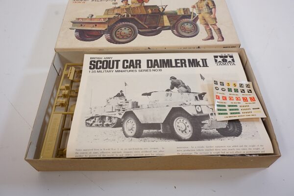 Vintage Tamiya Scout Car Daimler MK II MIB 1/35 Scale Model Kit - #MM118-250