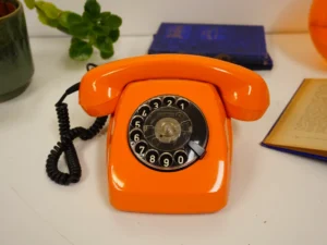 Vintage Orange Rotary Phone SEL - Siemens - FeTAp 611-2 (1979) - For Decoration