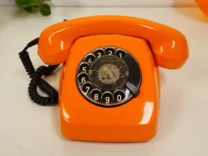 Vintage Orange Rotary Phone SEL - Siemens - FeTAp 611-2 (1979) - For Decoration