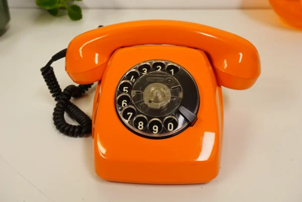 Vintage Orange Rotary Phone SEL - Siemens - FeTAp 611-2 (1979) - For Decoration