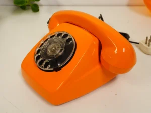 Vintage Orange Rotary Phone SEL - Siemens - FeTAp 611-2 (1979) - For Decoration