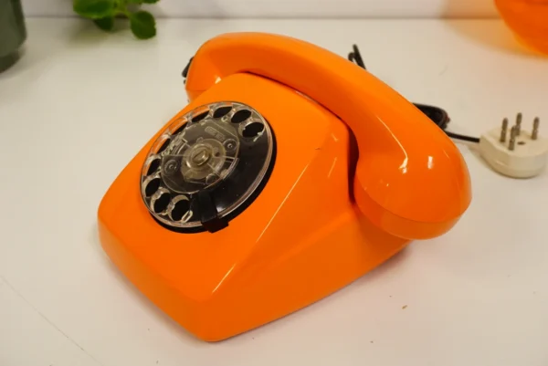 Vintage Orange Rotary Phone SEL - Siemens - FeTAp 611-2 (1979) - For Decoration