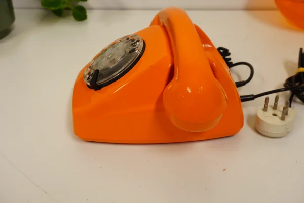 Vintage Orange Rotary Phone SEL - Siemens - FeTAp 611-2 (1979) - For Decoration