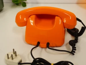 Vintage Orange Rotary Phone SEL - Siemens - FeTAp 611-2 (1979) - For Decoration